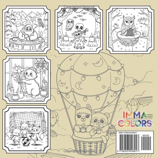 Fuzzy Hygge Spooky: Cute and Comfy Coloring Book for Adults and Teens with Cozy Fuzzy Friends and Animal Designs with a Spooky Hygge Twist for Stress Relief