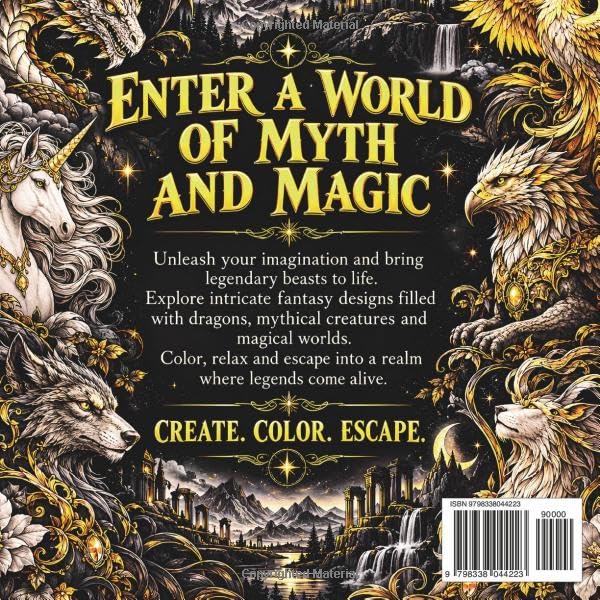 Mythographic Fantasy: The Book of Magical Beasts and Creatures" Adult Coloring Pages for a Mystical Escape