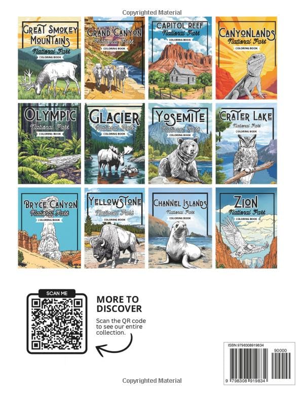 Yellowstone National Park: Coloring Book (Color the Parks Coloring Books)
