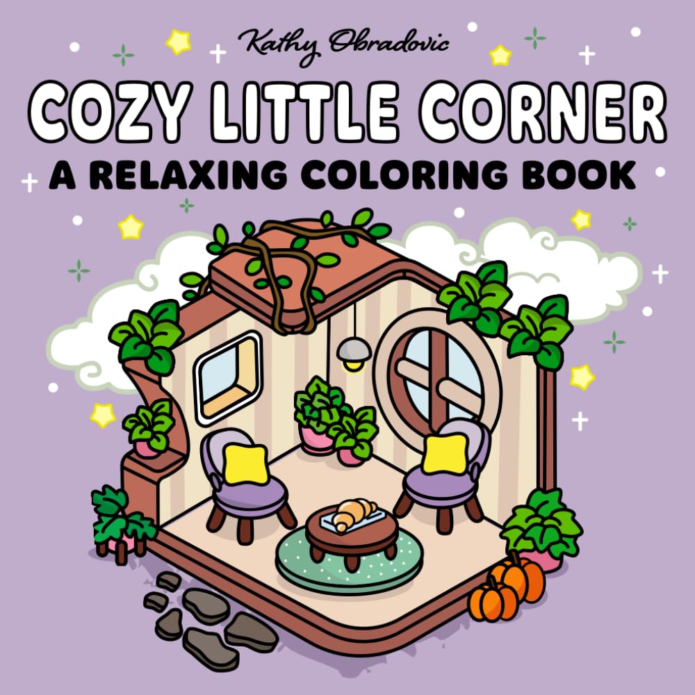 Cozy Little Corner: A Cute and Relaxing Coloring Book for Adults and Teens: Adorable, Simple Designs of Cozy, Hygge Spaces for Stress Relief and Mindfulness (Relaxing Coloring Series)