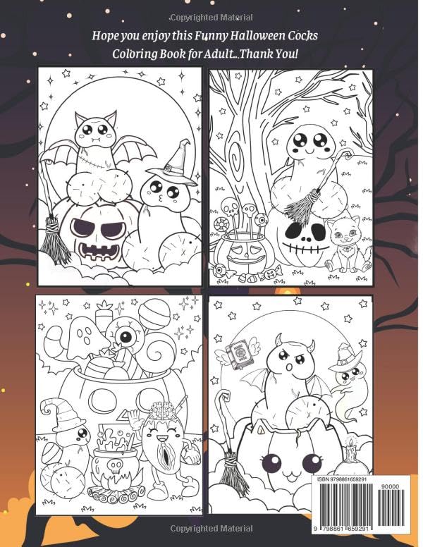 Halloween Dick Funny Adult Coloring Book : 40 Cute Pages for a hilarious gift for grow-up, women, men.