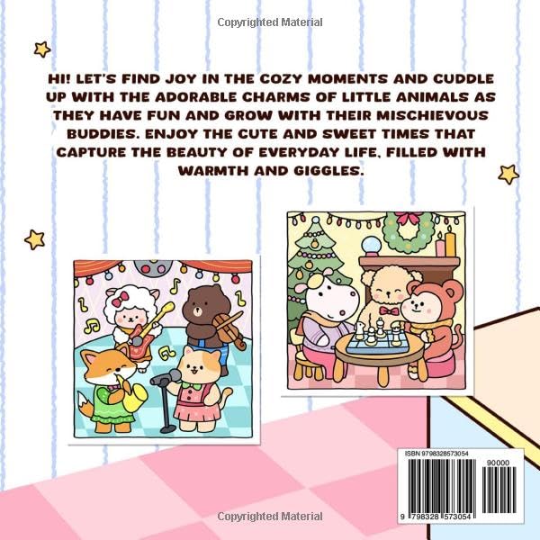 Hygge Vibes: Coloring Book for Adults and Kids with Cute and Easy Designs of Adorable Animals and Cozy Scenes, Bold and Simple Drawings for Relaxation and Stress Free
