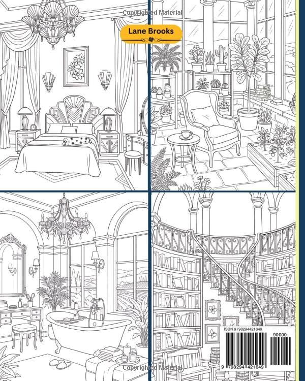 Dream Interiors: A Creative Adult Coloring Book Showcasing Modern and Chic Interior Designs
