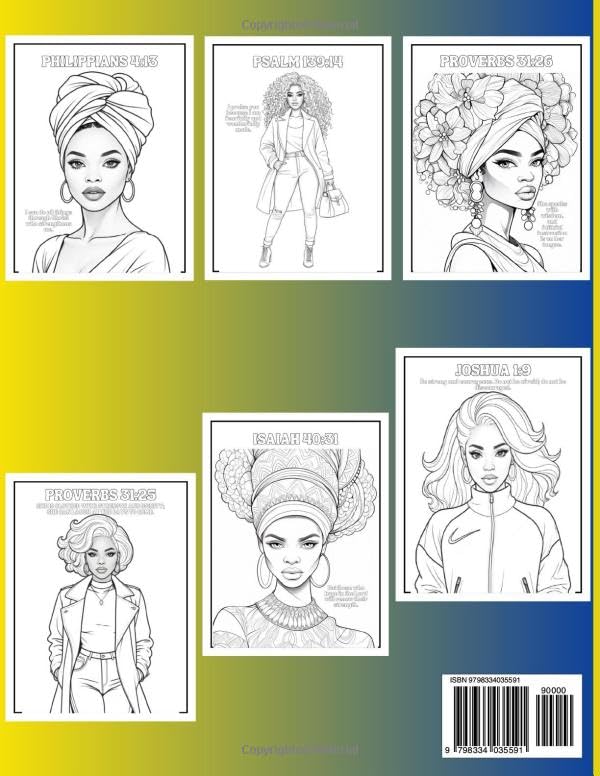 Beauty in Christ Bible Verses - Black Women Coloring Book: Christian Women and Girls Coloring Book