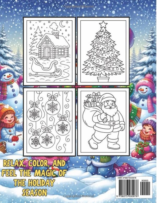 “Christmas Coloring Book: Over 100 Pages of Holiday Fun with 50+ Unique Christmas Designs for Kids, Teens & Adults!”