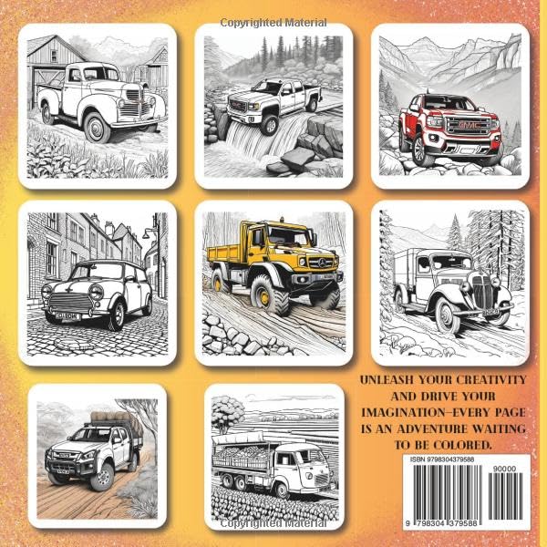 Cars, Trucks And Trails Coloring Book: A Global Ride Through Iconic Vehicles and Beautiful Paths! (Car Coloring Books)
