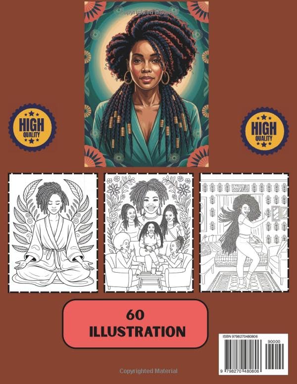 Black Beauty Book: Beautiful Black Women Coloring Book For Adults With Afro Hair Locs And Braids, African American Art, Black Fashion Adult Coloring Book Black People Relaxation And Stress Relief