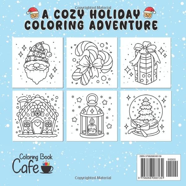 Cozy Christmas Vol.2: Bold & Easy Christmas Coloring Book for Adults & Teens, Cute & Cozy Holiday Scenes for Stress Relief & Relaxation