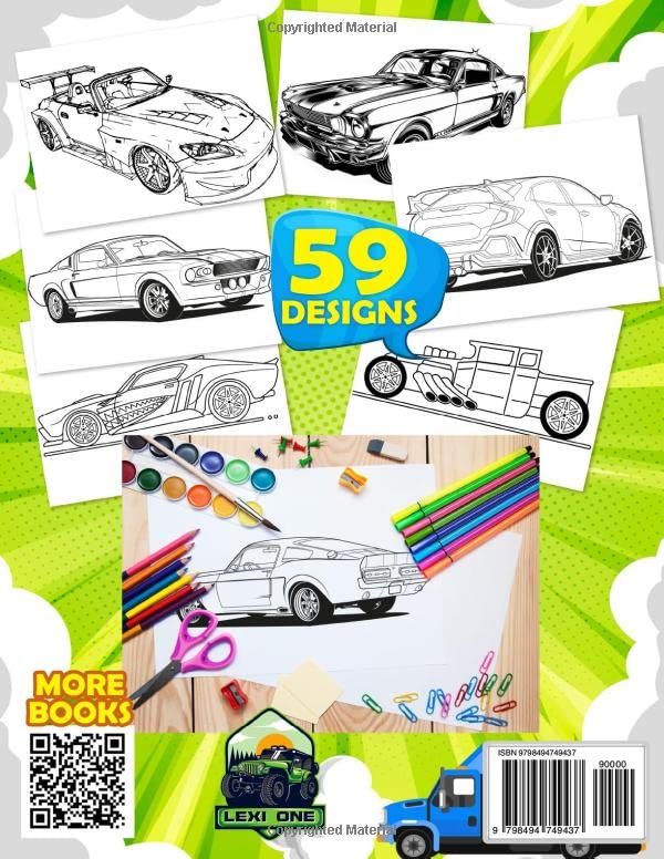 Sports Car Coloring Book: for Car Lovers, Adults, Man, male, adult boy, boys