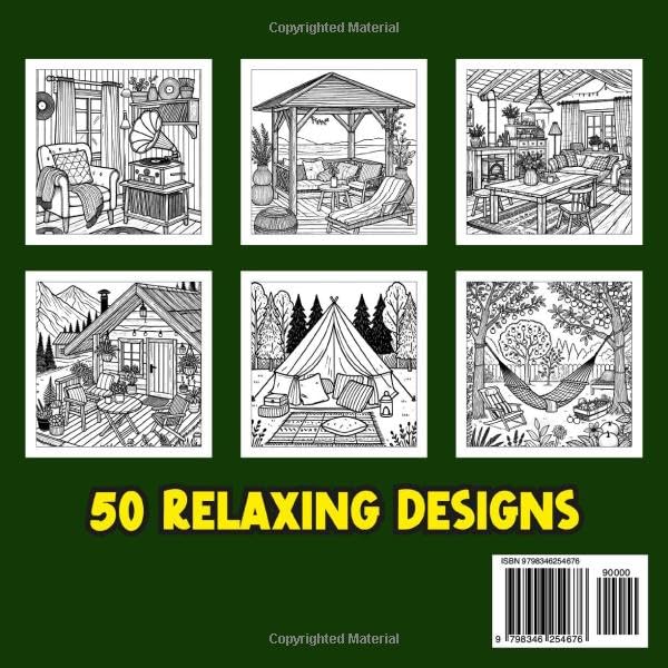 Hygge Spaces & Fuzzy Corners Colouring Book: 50 Relaxing Designs of Comfy, Cozy and Cute Places for Teens & Adults to Unwind and Relieve Stress