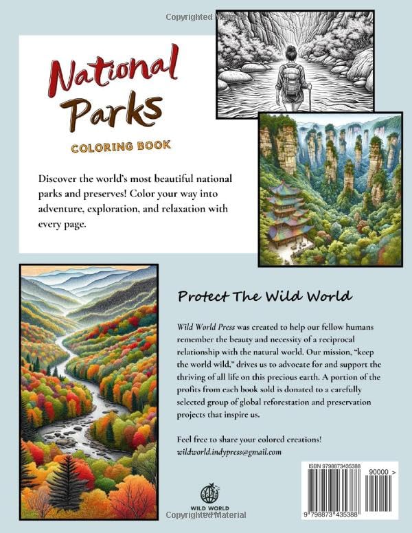 National Parks Coloring Book: Discover The World's Most Beautiful Parks, Preserves, and Wildlife!