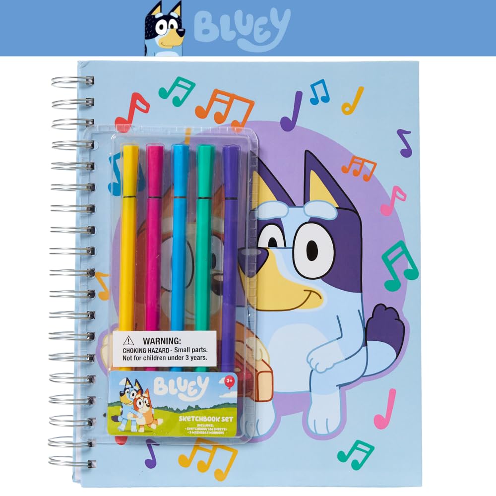 Minecraft Sketchbook Set, 5 Washable Markers, Spiral Bound, 86 Blank Pages