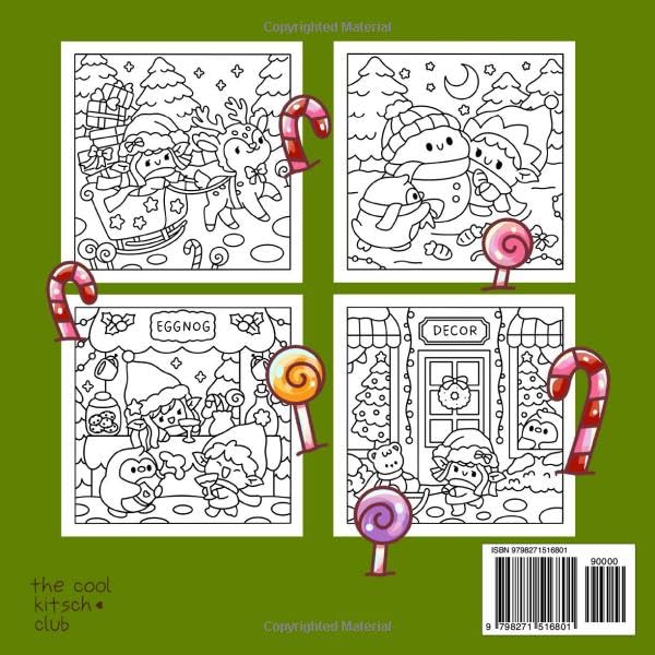 Elf Days: A Kawaii Christmas Coloring Book for Kids, Teens & Adults: Cute Winter Coloring Pages with Festive Snowy Scenes, Gifts, and Holiday Cheer (Sweet & Kitsch)