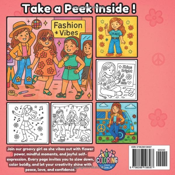 Groovy Girl Vibes Coloring Book: A Retro Coloring Book for Adults with Groovy Fashion, Flower Power, 70s Vibes, and Mindful Moments (Cozy Girl Coloring Series)