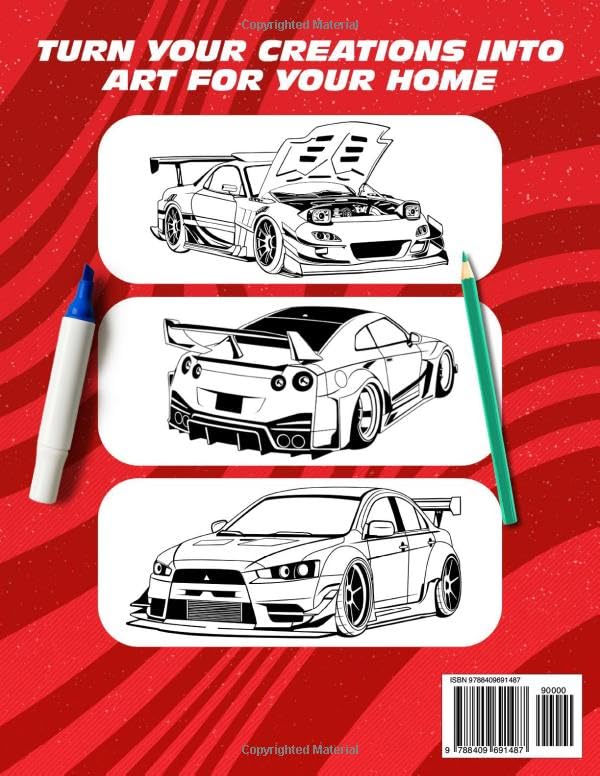 Modified Cars Coloring Book: Amazing Car Designs on Fun Coloring Pages for Adults and Kids