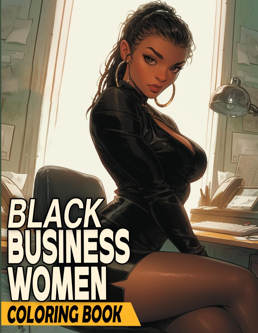 Black Business Women Coloring Book: African Beauties Coloring Pages celebrating the Power and Grace of Women with Fashion-Inspired Illustrations for Relaxation