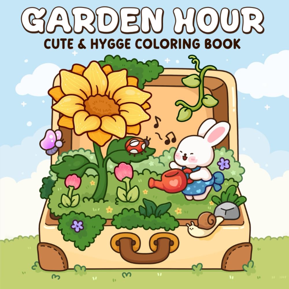 Garden Hour: Cute & Hygge Coloring Book for Adults and Teens Featuring Warm Corners and Peaceful Garden Moments for Relaxation