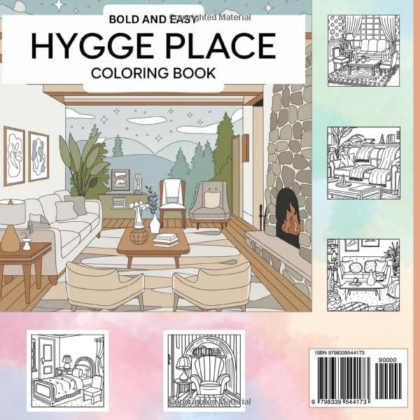 Bold and Easy Hygge Place Coloring Book: For Teens and Adults with Cozy & Comfy, Simple Designs for Mindful Relaxation and Stress Relief (My Cozy & Comfy Coloring Space)