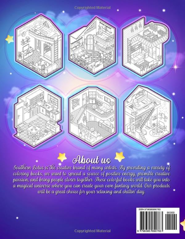 Pocket Room Coloring Book: Tiny Illustrations Of Miniature And Cozy Rooms, Art Lovers Gifts For Adults Teens Girls, Mini Home Colored Papers To Provide Relaxation And Creativity