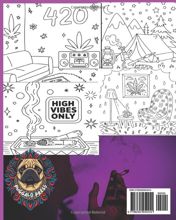 Cozy Stoner Coloring Book for Adults: Bold and easy patterns A Mindful coloring journey for Stoner Souls