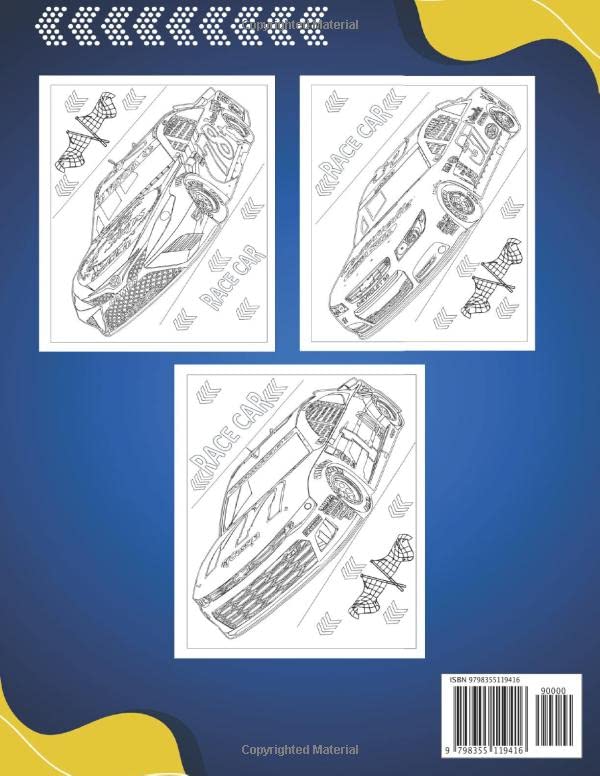 Racecar Coloring Book for Adults: Cars Racing Coloring pages for Teens Adults Lovers.