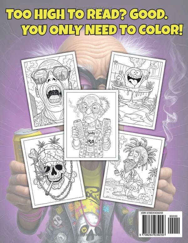 Stoner Coloring Book for Adults: Handmade Trippy & Psychedelic Weed Designs for Stress Relief, Fun and Chill Vibes