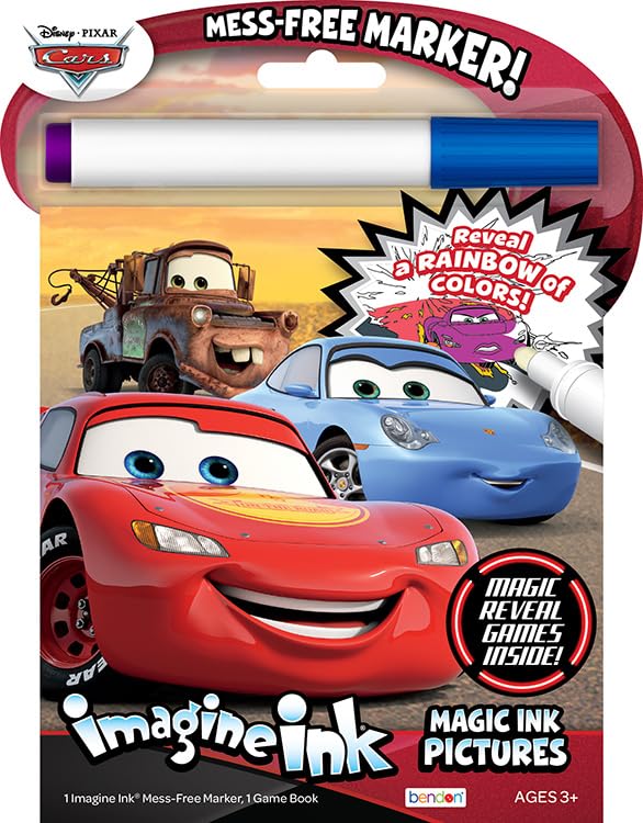 Cars Imagine Ink | Cars Coloring Book | Disney Pixar Cars Imagine Ink | Car Color Book | Car Racing Coloring | Lightning McQueen Activity Books | Mess Free Marker | Officially Licensed