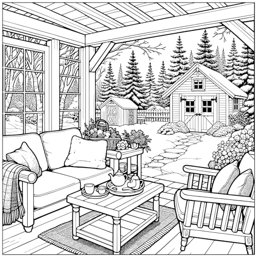 Holiday Homes Adult Coloring Book: Festive Cozy Houses for Yuletide and Winter Holidays