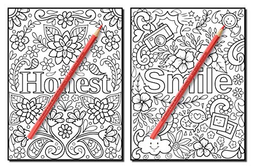Inspirational Words: An Adult Coloring Book with Fun Word Designs, Cute Kawaii Doodles, and Relaxing Flower Patterns (Inspirational Coloring Books)