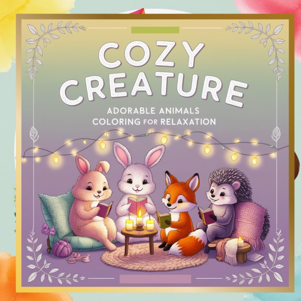 Cozy Creatures: Adorable Animals Coloring for Relaxation: Relax and Unwind with 40 Cute Animal Scenes for Stress-Free Coloring (Fuzzy Hygge Coloring Book Series)