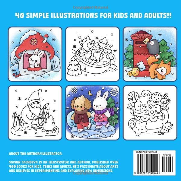 Winter Life: Bold and Easy Coloring Book for Adults and Kids with Cozy Hygge Moments, Fuzzy Animals, Christmas Vibes and Holiday Scenes