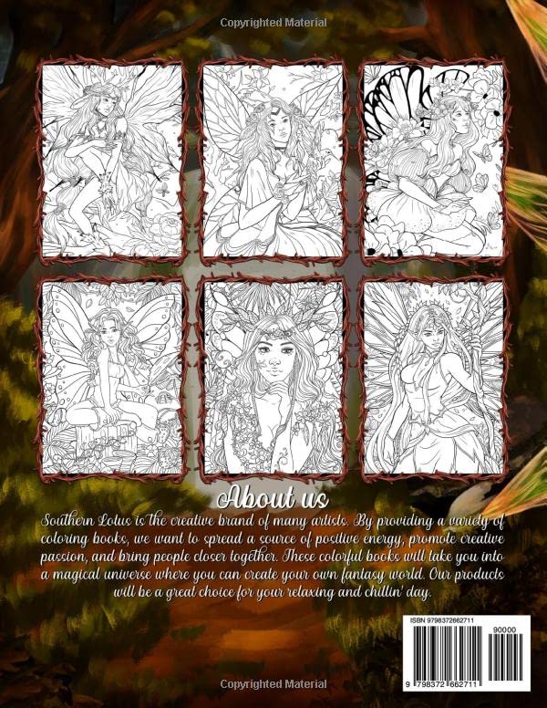 Forest Fairies Coloring Book: Beautiful Flower Fairies Illustrations, Art Lovers Gifts For Adults Teens Girls, Magical Designs Colored Papers To Provide Relaxation And Creativities