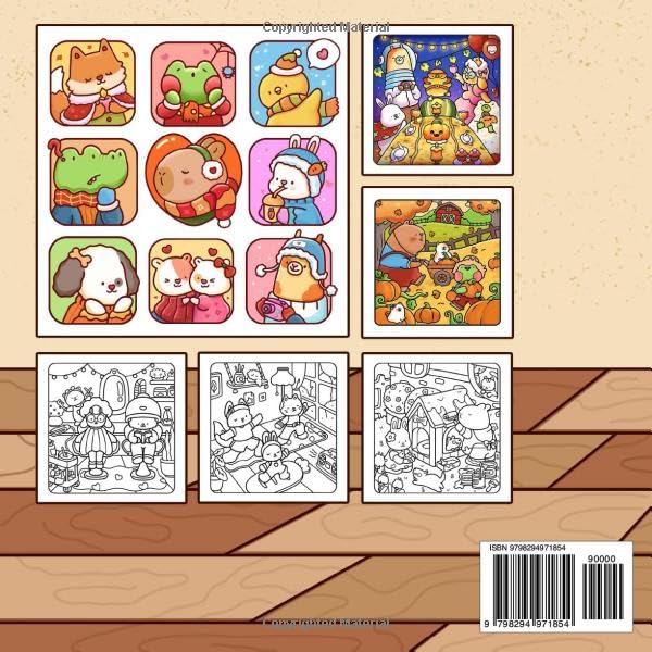 Cozy Fuzzy: Hygge Vibes Coloring Book for Adults and Teens with Cute Buddies in Comfy Daily Moments | Stress Relief and Relaxation