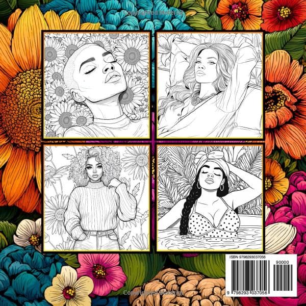 Black Women Coloring Book: 50 Self Care Coloring Pages of Beautiful African American Women