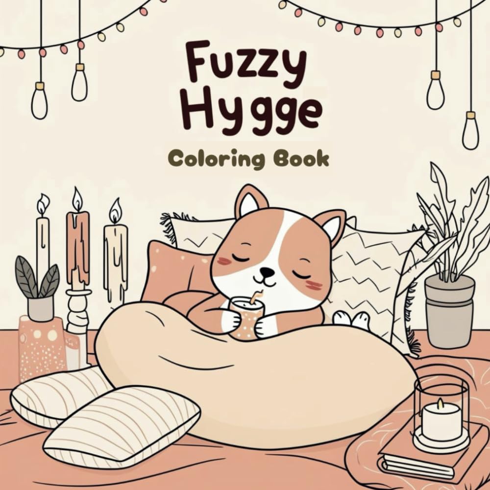 Fuzzy Hygge Cozy Coloring Book for Adults & Teens: Stress-Relief Designs with Cute, Comforting Scenes of Cozy Moments and Furry Friends
