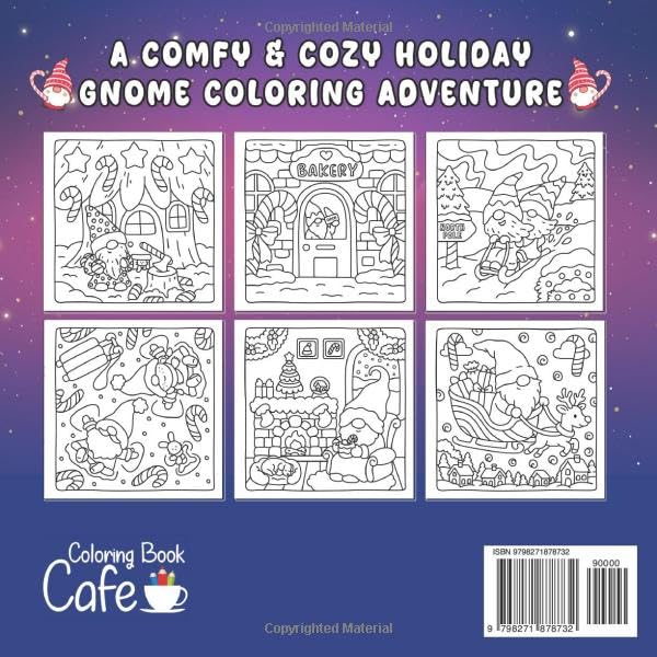Gnome Winterland: Cute & Cozy Christmas Coloring Book for Adults & Teens Featuring Adorable Gnomes, Winter Village Scenes & Holiday Cheer for Stress Relief & Relaxation
