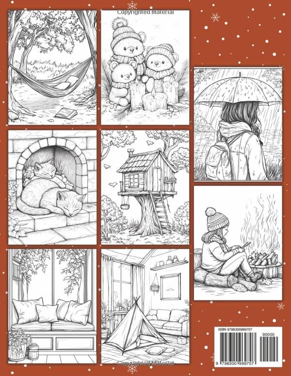 Hygge Place: Coloring Book for Adults and Kids, Bold and Easy Designs, Simple Illustrations Featuring Cute, Warm Things in Everyday Life (Bold and Easy Coloring Books)