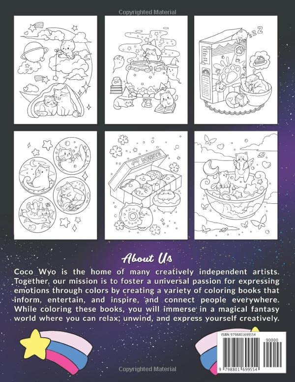 Tiny Cats Coloring Book: A Colorful Journey Into The Magical World with Cute Little Cats for Stress Relief & Relaxation