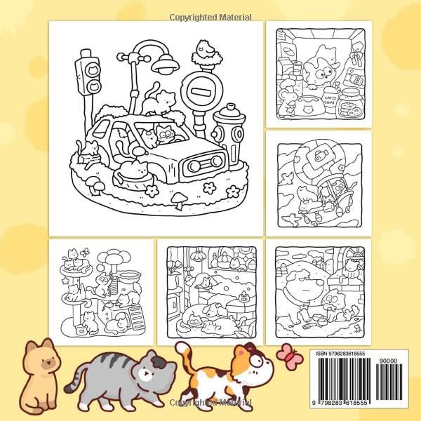 The Little Cat: Cozy Life of Kitty Coloring Book for Adults and Teens (Cozy & Cute Coloring)