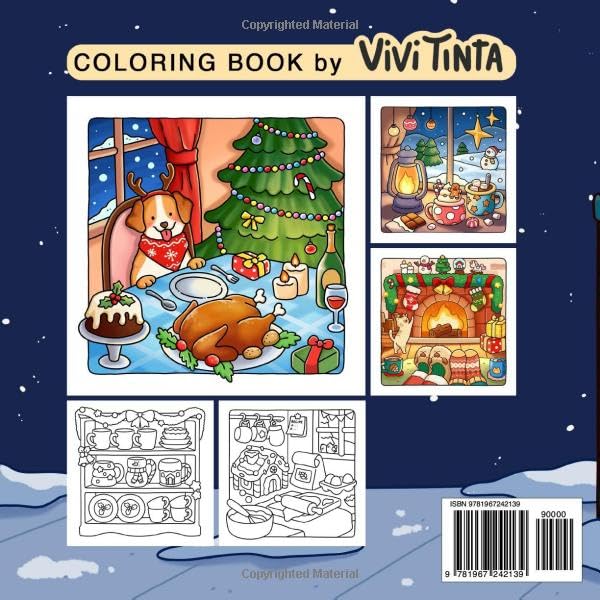 Christmas: Cozy Coloring Book for Adults & Teens Featuring Festive Holiday Winter Scenes