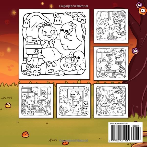Spooky Fun: Coloring Book for Adults and Teens Featuring Cute Creepy Characters in Fun and Cozy Moments for Relaxation and Stress Relief (Spooky - Cute - Easy Coloring)