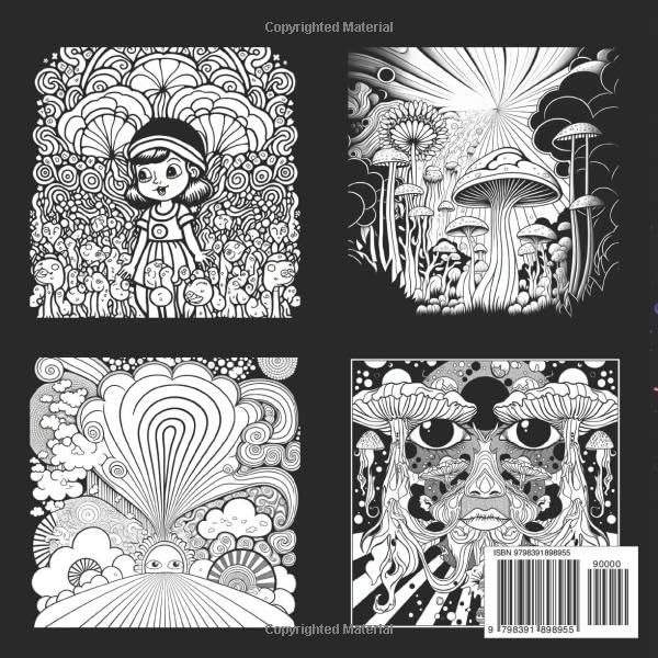 Trippy Coloring Book: 45 trippy coloring pages including Trippy Landscapes, Magic Fungi and Cosmic Beings | Stress Relief and Relaxation (Trippy Coloring Books)