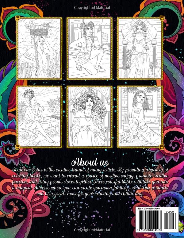 Black Women Power Coloring Book: Practice Mindfulness With Beautiful Illustration Of Black and Brown Ladies In various Hairstyles And Stylish Outfits, Relaxation Gifts For Adults