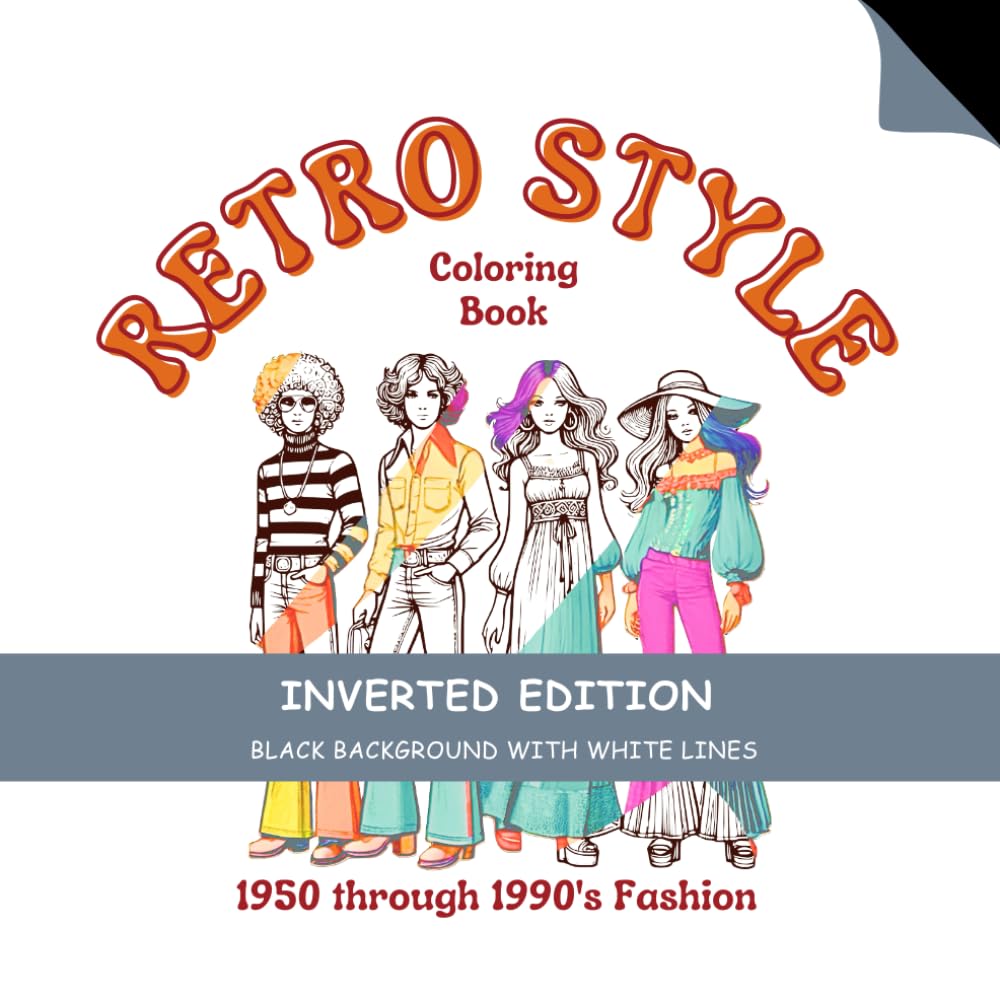 Retro Style Inverted Coloring Book (Retro Memories Coloring Books)