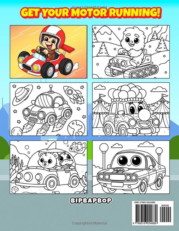 My Cars Coloring Book For Toddlers & Kids: 45 Car Coloring Pages for Boys & Girls Ages 2-8