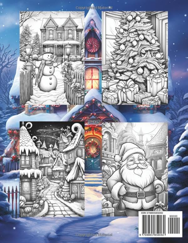 Fantasy Coloring Book Santa's Town Special Edition: For Adults and Teens | Black Line and Grayscale Images of Christmas Scenes (The Enchanting World of Christmas Coloring Books)