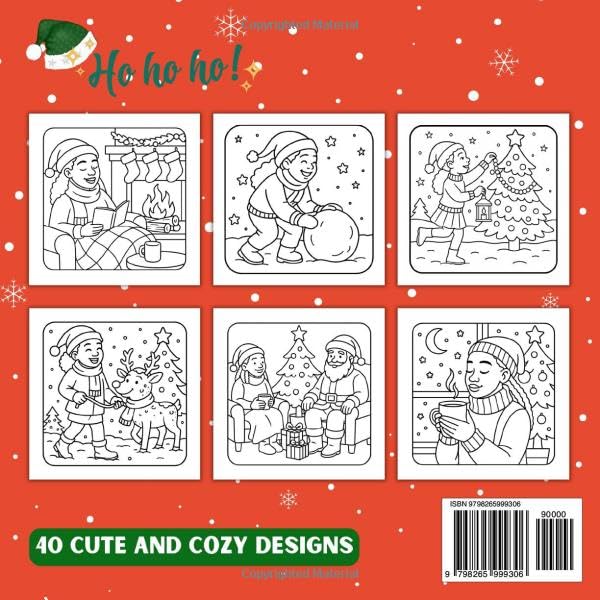 Black Girl Christmas Moments Coloring Book: 40 Festive Christmas Scenes Featuring Black Women with Santa, Winter Fun and Holiday Magic for Adults and Teens