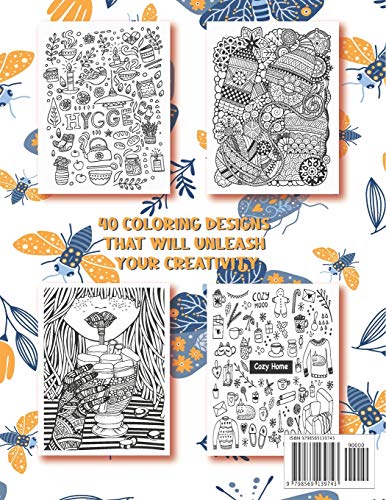 Hygge: An Adult Coloring Book With Cozy Home Designs and Magical Things