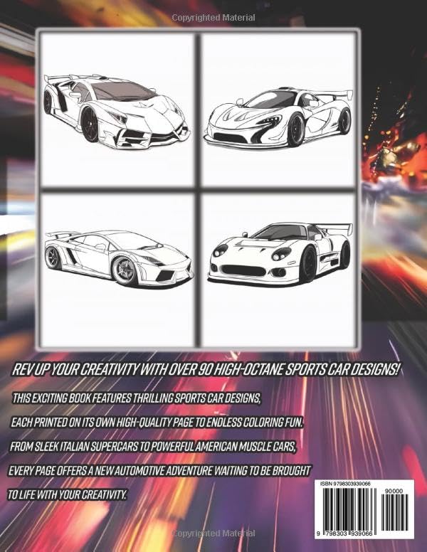 SPORTS CAR COLORING BOOK 2.0: A 101 EXOTIC CARS TO COLORING IN!