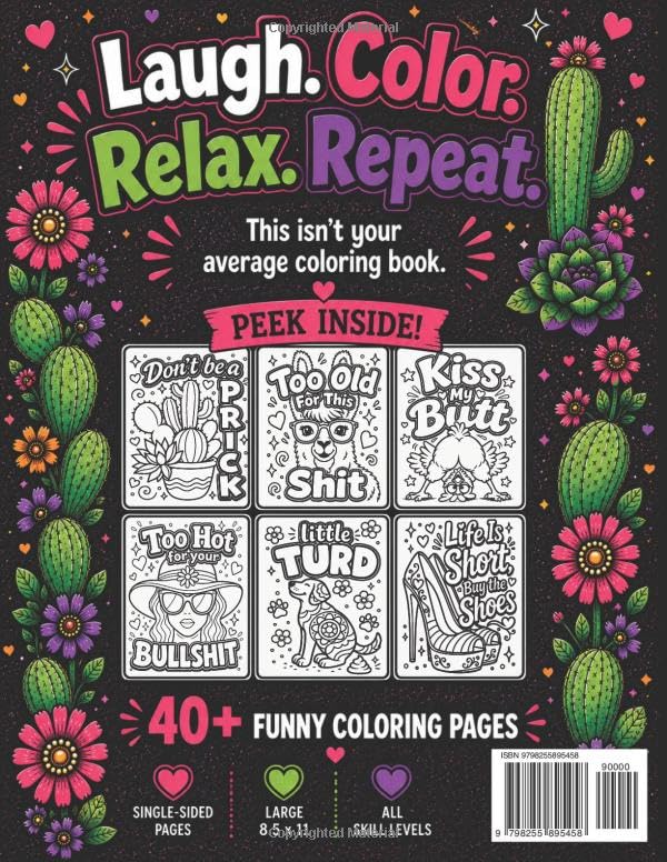 Don't be a Prick: A Funny Sweary Adult Coloring Book for Stress Relief with Bold & Easy Designs
